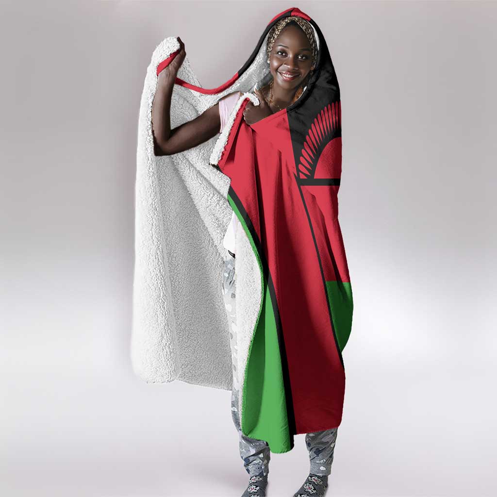Malawi Hooded Blanket Flag Colors Blended with National Emblem
