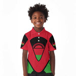 Malawi Kid Polo Shirt Flag Colors Blended with National Emblem