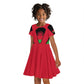 Malawi Kid Short Sleeve Dress Flag Colors Blended with National Emblem