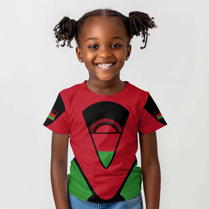 Malawi Kid T shirt Flag Colors Blended with National Emblem