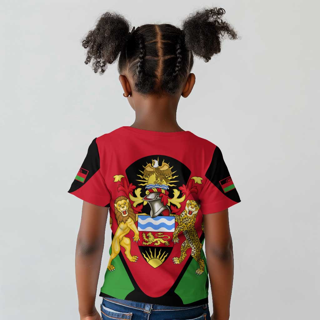 Malawi Kid T shirt Flag Colors Blended with National Emblem