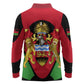 Malawi Long Sleeve Polo Shirt Flag Colors Blended with National Emblem