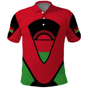 Malawi Polo Shirt Flag Colors Blended with National Emblem