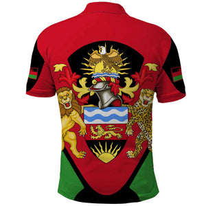 Malawi Polo Shirt Flag Colors Blended with National Emblem