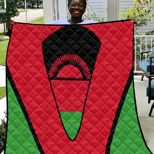 Malawi Quilt Flag Colors Blended with National Emblem