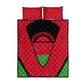 Malawi Quilt Bed Set Flag Colors Blended with National Emblem