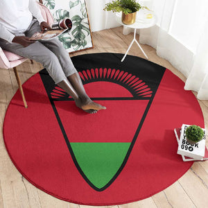 Malawi Round Carpet Flag Colors Blended with National Emblem