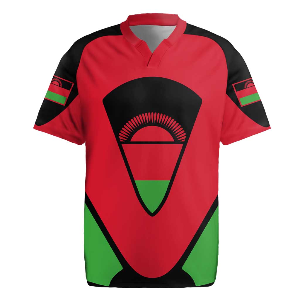 Malawi Rugby Jersey Flag Colors Blended with National Emblem