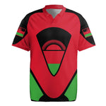 Malawi Rugby Jersey Flag Colors Blended with National Emblem