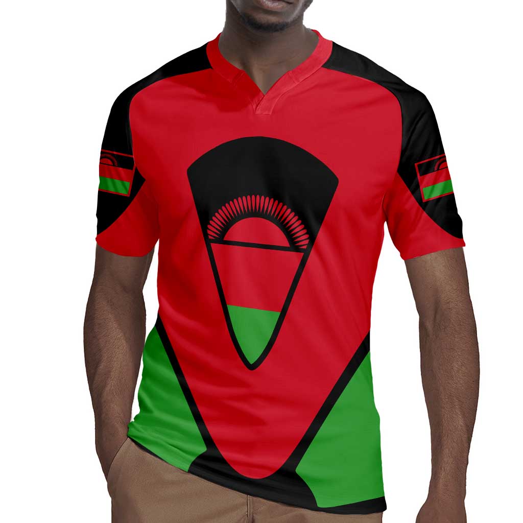 Malawi Rugby Jersey Flag Colors Blended with National Emblem