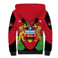 Malawi Sherpa Hoodie Flag Colors Blended with National Emblem
