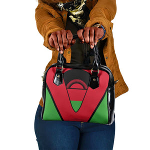 Malawi Shoulder Handbag Flag Colors Blended with National Emblem