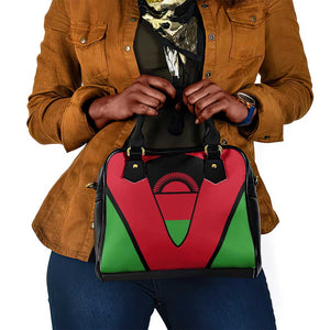 Malawi Shoulder Handbag Flag Colors Blended with National Emblem