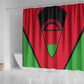 Malawi Shower Curtain Flag Colors Blended with National Emblem