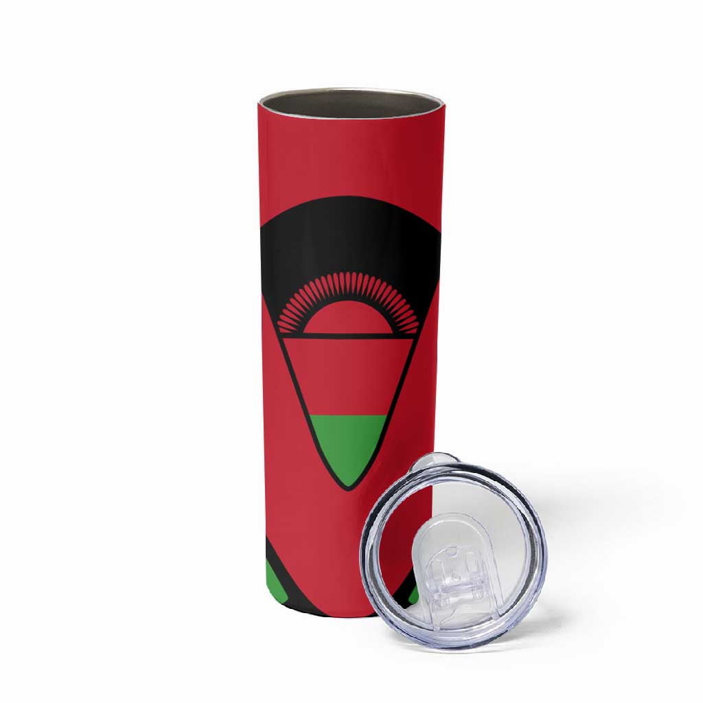 Malawi Skinny Tumbler Flag Colors Blended with National Emblem