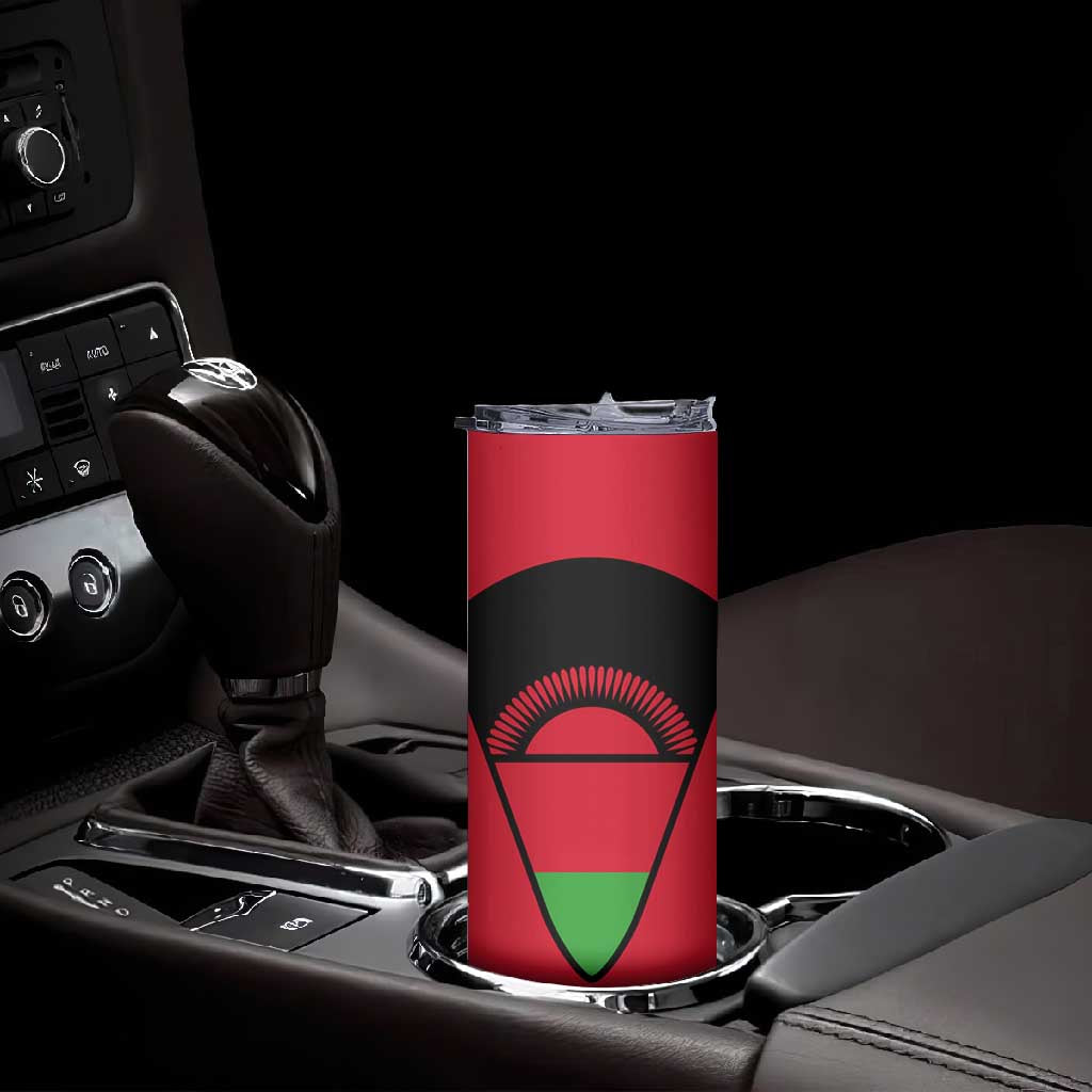 Malawi Skinny Tumbler Flag Colors Blended with National Emblem