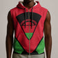 Malawi Sleeveless Zip Hoodie Flag Colors Blended with National Emblem - African Pride