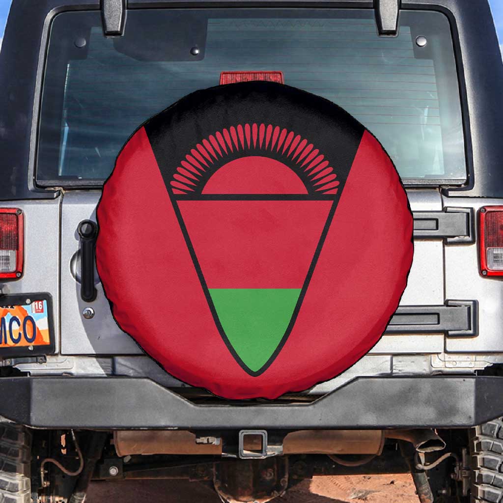Malawi Spare Tire Cover Flag Colors Blended with National Emblem