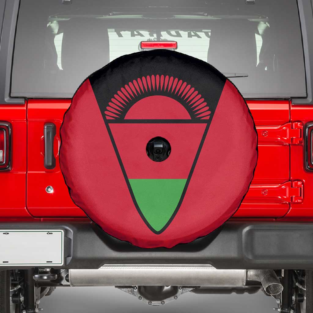 Malawi Spare Tire Cover Flag Colors Blended with National Emblem