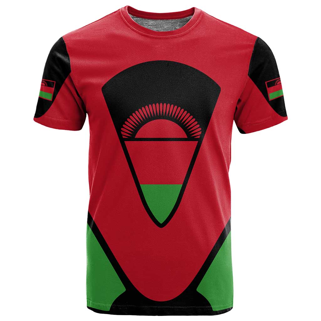Malawi T shirt Flag Colors Blended with National Emblem