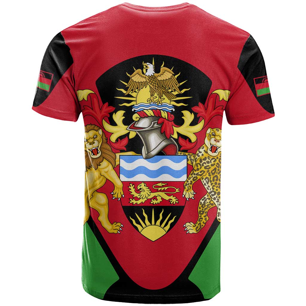 Malawi T shirt Flag Colors Blended with National Emblem