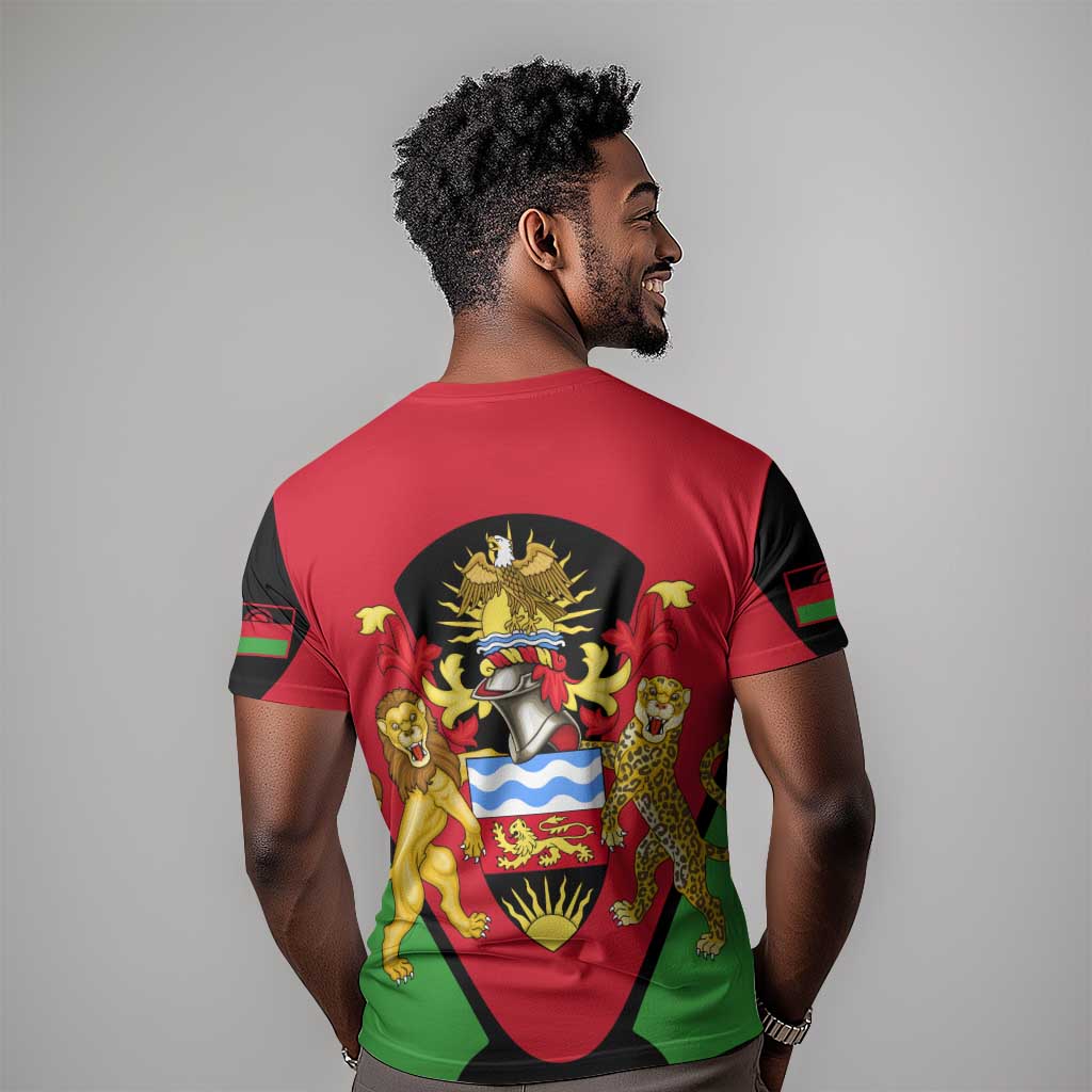 Malawi T shirt Flag Colors Blended with National Emblem