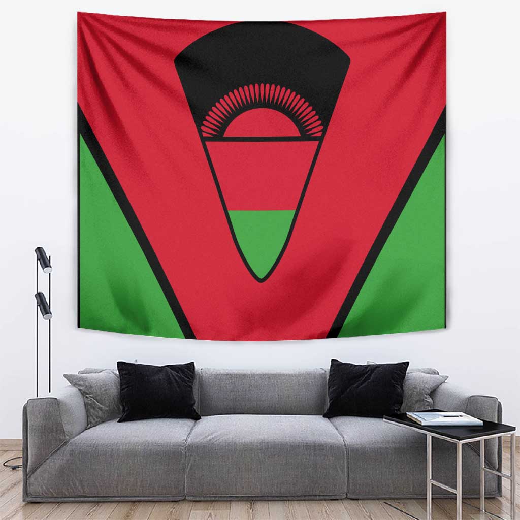 Malawi Tapestry Flag Colors Blended with National Emblem