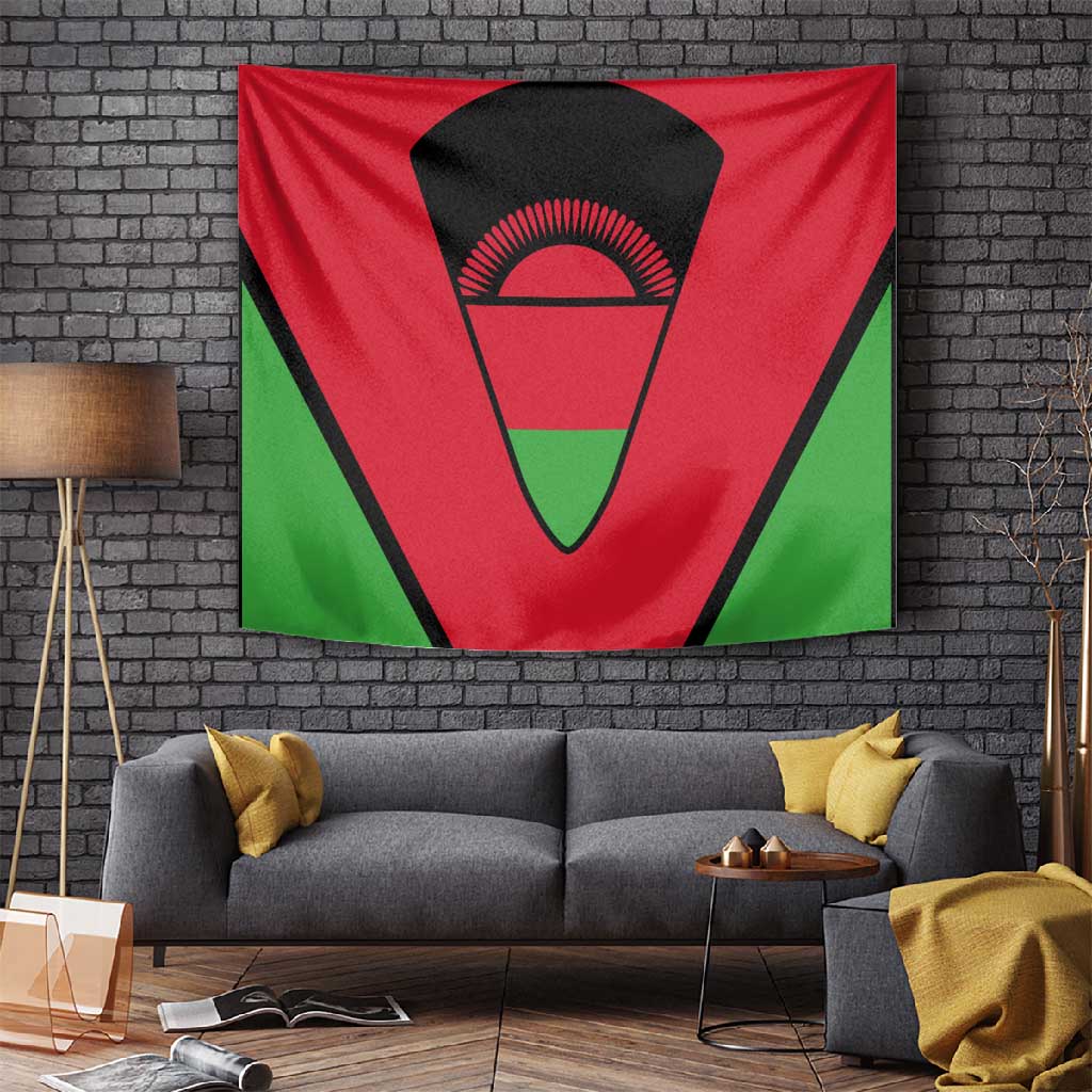Malawi Tapestry Flag Colors Blended with National Emblem