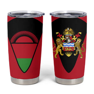 Malawi Tumbler Cup Flag Colors Blended with National Emblem
