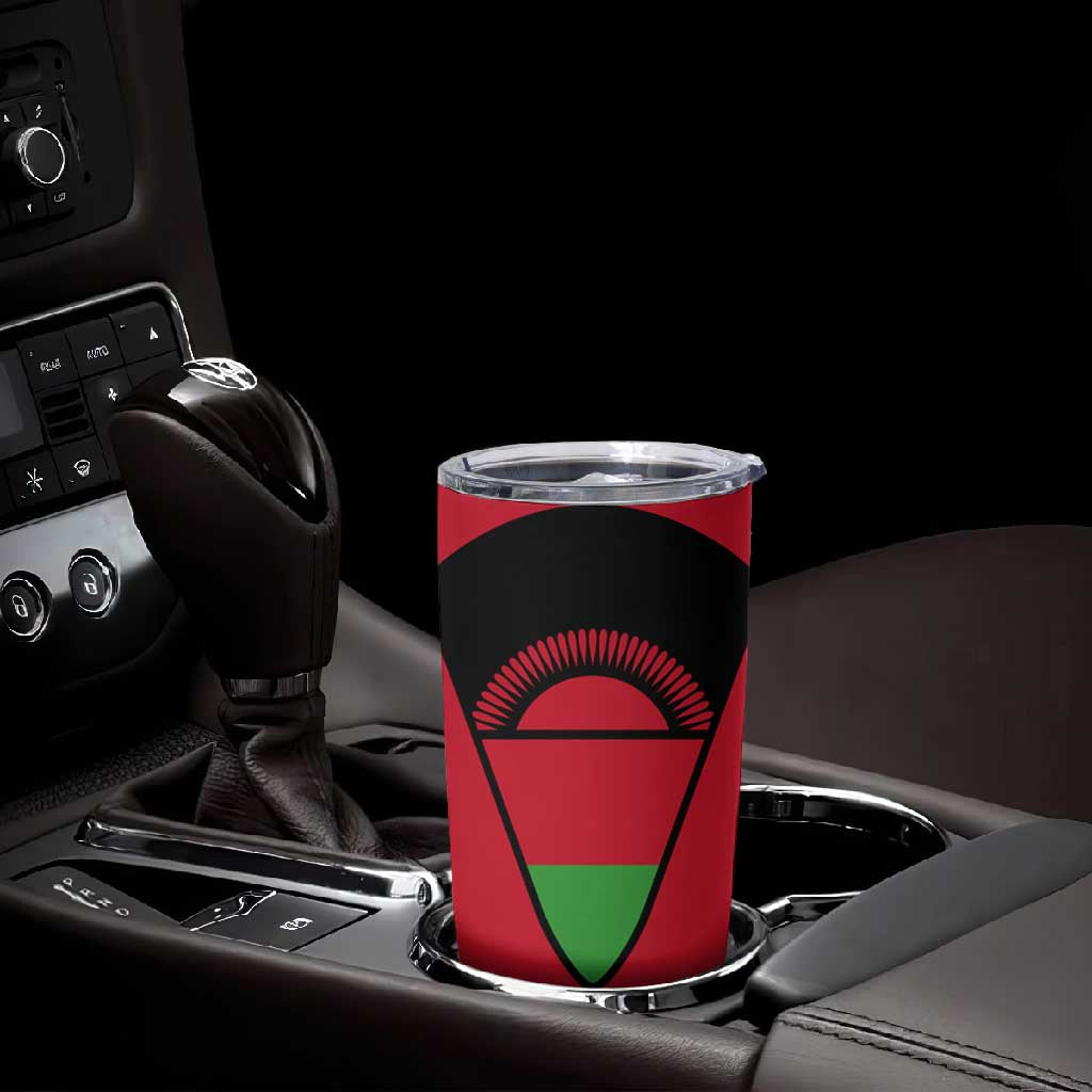 Malawi Tumbler Cup Flag Colors Blended with National Emblem