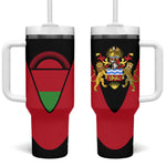 Malawi Tumbler With Handle Flag Colors Blended with National Emblem