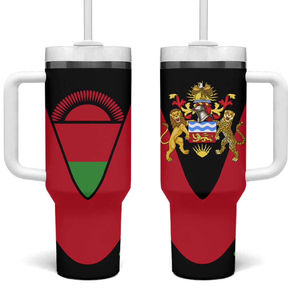 Malawi Tumbler With Handle Flag Colors Blended with National Emblem