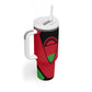 Malawi Tumbler With Handle Flag Colors Blended with National Emblem
