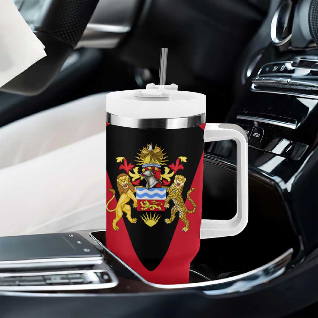 Malawi Tumbler With Handle Flag Colors Blended with National Emblem