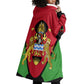 Malawi Wearable Blanket Hoodie Flag Colors Blended with National Emblem