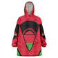 Malawi Wearable Blanket Hoodie Flag Colors Blended with National Emblem