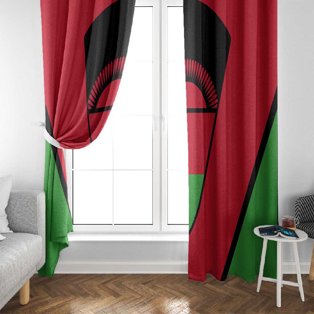 Malawi Window Curtain Flag Colors Blended with National Emblem