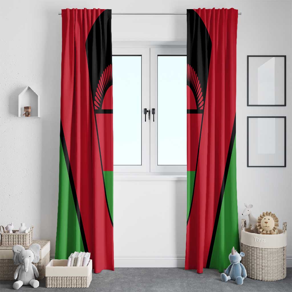 Malawi Window Curtain Flag Colors Blended with National Emblem