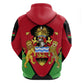 Malawi Zip Hoodie Flag Colors Blended with National Emblem