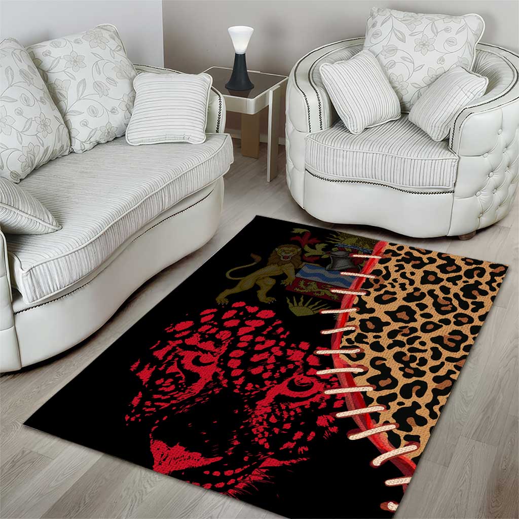 Leopard and Lion Malawi Area Rug Unity and Freedom