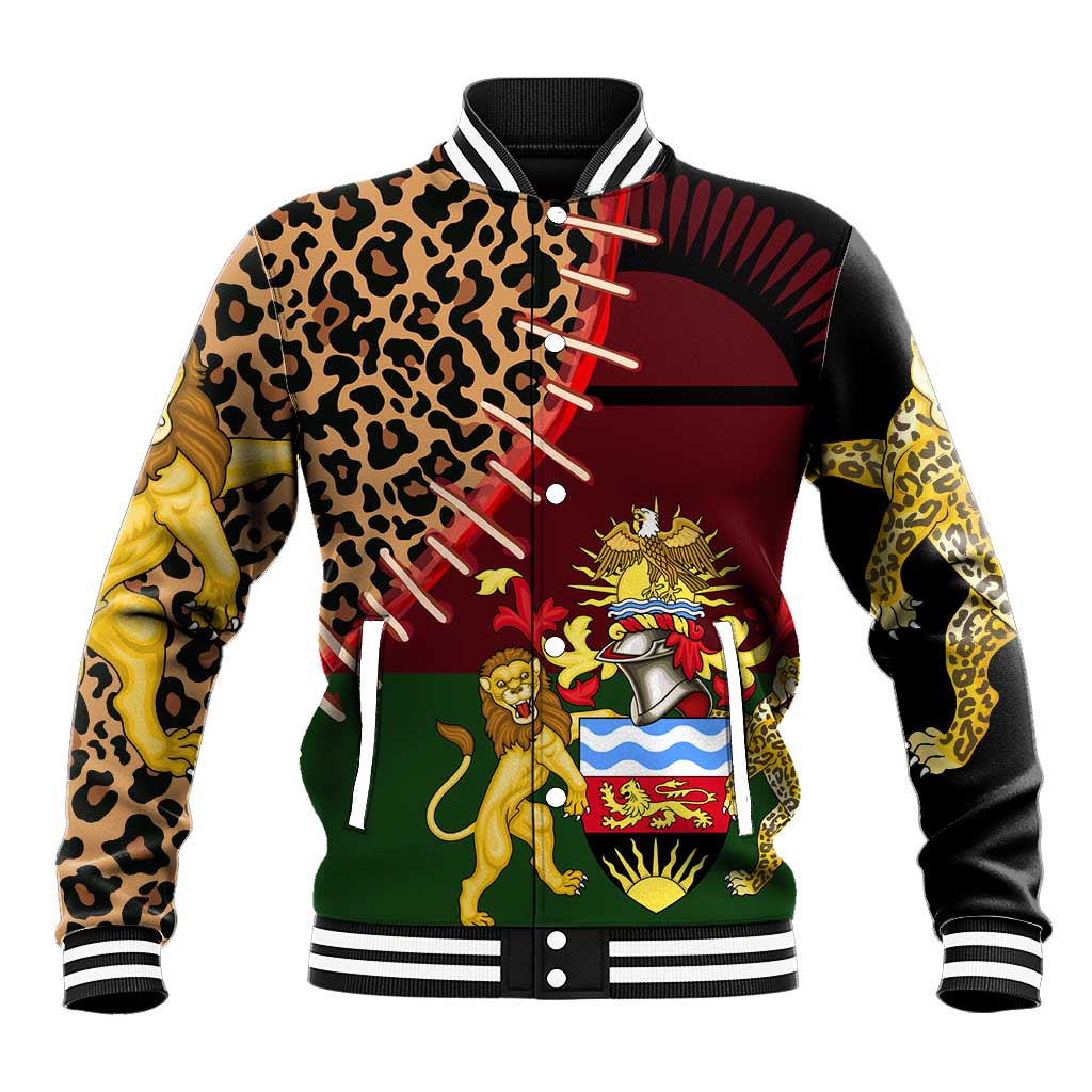 Leopard and Lion Malawi Baseball Jacket Unity and Freedom