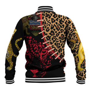 Leopard and Lion Malawi Baseball Jacket Unity and Freedom