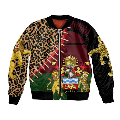 Leopard and Lion Malawi Bomber Jacket Unity and Freedom