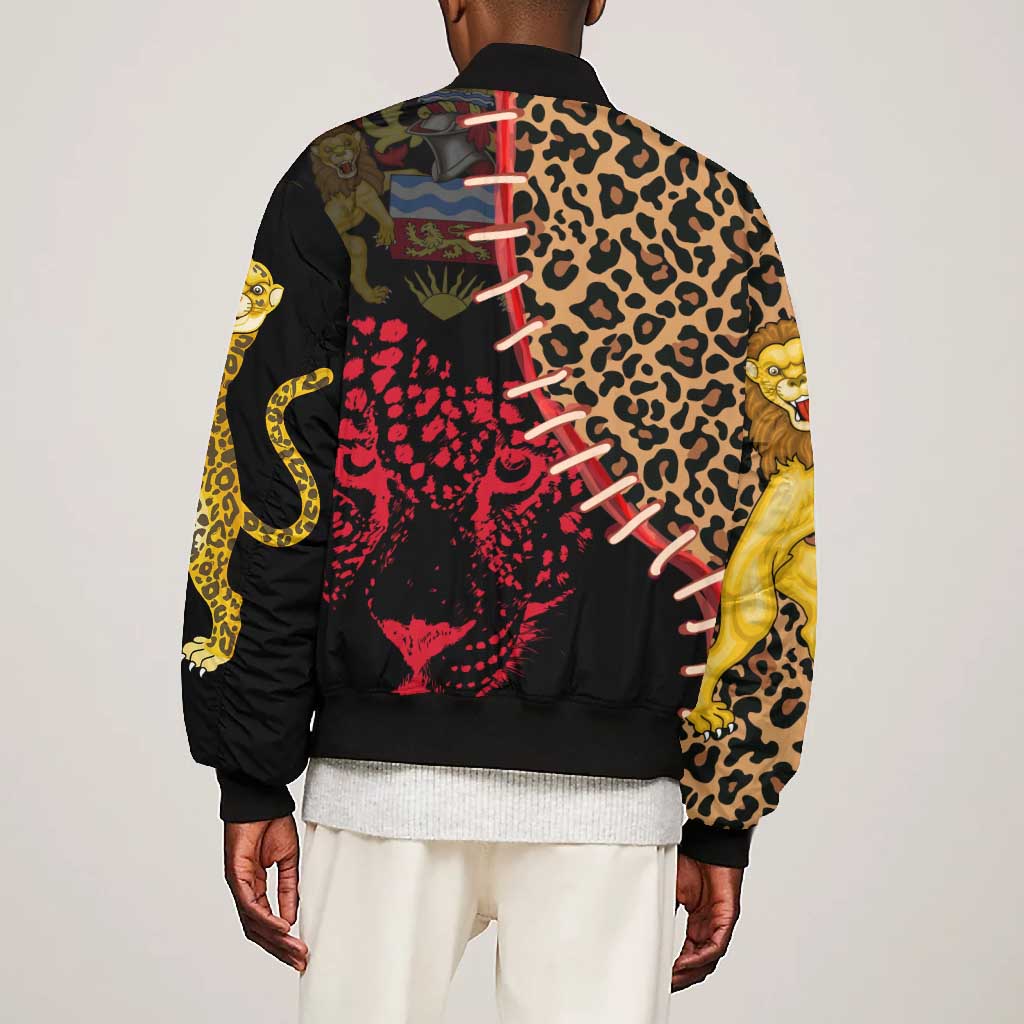 Leopard and Lion Malawi Bomber Jacket Unity and Freedom