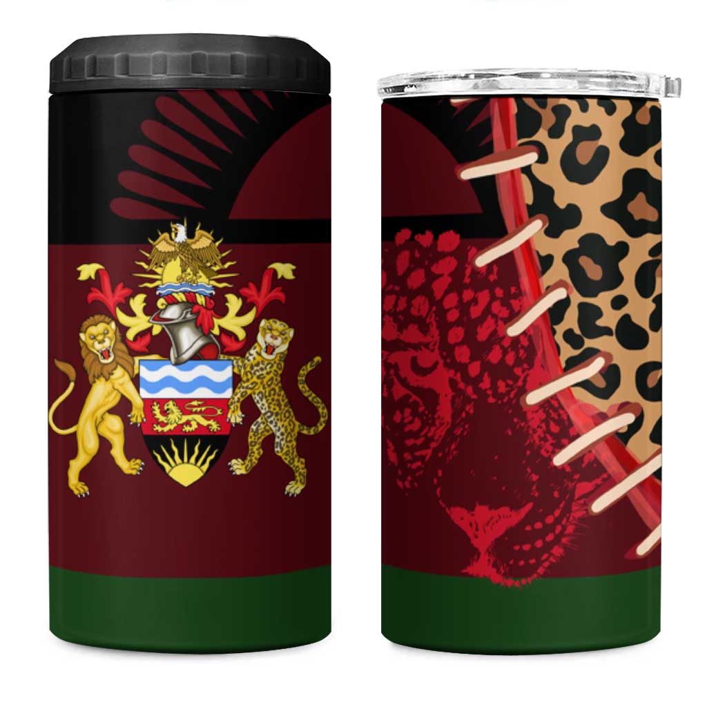 Leopard and Lion Malawi 4 in 1 Can Cooler Tumbler Unity and Freedom