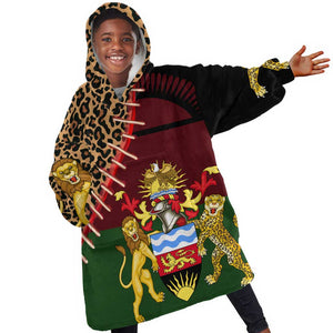 Leopard and Lion Malawi Kid Wearable Blanket Hoodie Unity and Freedom