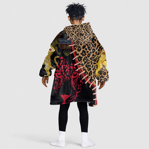 Leopard and Lion Malawi Kid Wearable Blanket Hoodie Unity and Freedom