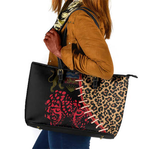 Leopard and Lion Malawi Leather Tote Bag Unity and Freedom