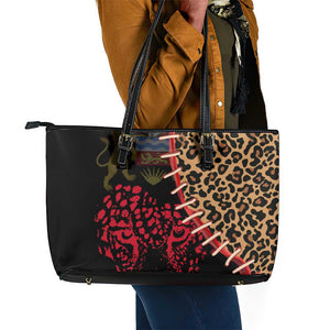 Leopard and Lion Malawi Leather Tote Bag Unity and Freedom