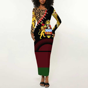 Leopard and Lion Malawi Long Sleeve Bodycon Dress Unity and Freedom TS04